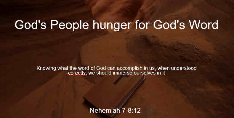 God’s People Hunger for God’s Word